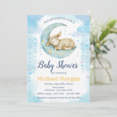 リトルヒツムーンハートブルーベビーシャワー 招待状 (スタンド正面)