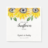 リトルヒマワリが一誕生日 エレガント スタンダードカクテルナプキン (正面)