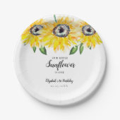 リトルヒマワリが一誕生日 エレガント ペーパープレート (正面)