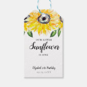 リトルヒマワリ誕生日ワンファーストエレガントイエロー ギフトタグ (正面)