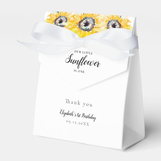 リトルヒマワリ誕生日ワンファーストエレガントイエロー フェイバーボックス (正面サイド)
