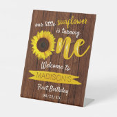 リトルヒマワリ1歳の誕生日へようこそ 台座サイン (正面)