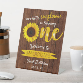 リトルヒマワリ1歳の誕生日へようこそ 台座サイン