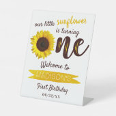 リトルヒマワリ1歳の誕生日へようこそ 台座サイン (正面)