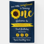 リトルヒマワリ1歳の誕生日へようこそ 横断幕 (縦)