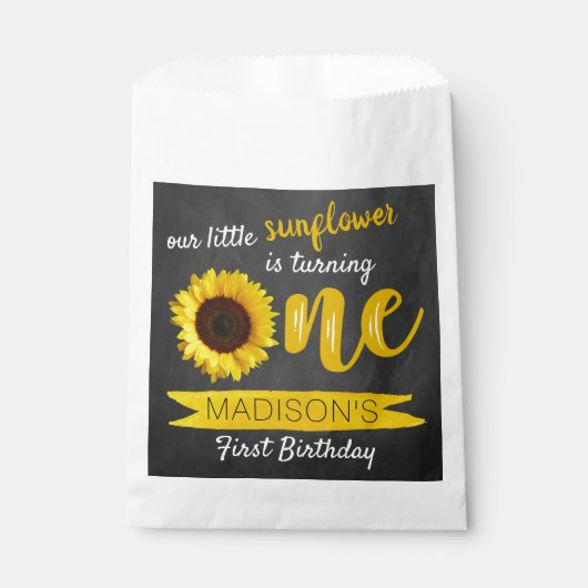 リトルヒマワリ1歳の誕生日パーティー フェイバーバッグ (正面)