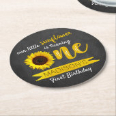 リトルヒマワリ1歳の誕生日パーティー ラウンドペーパーコースター (アングル)