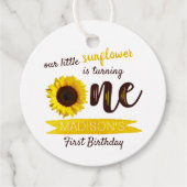 リトルヒマワリ1歳の誕生日メッセージカード フェイバータグ (正面)