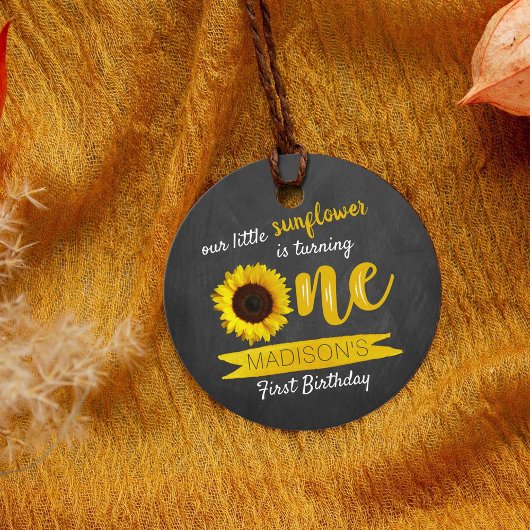 リトルヒマワリ1歳の誕生日メッセージカード フェイバータグ