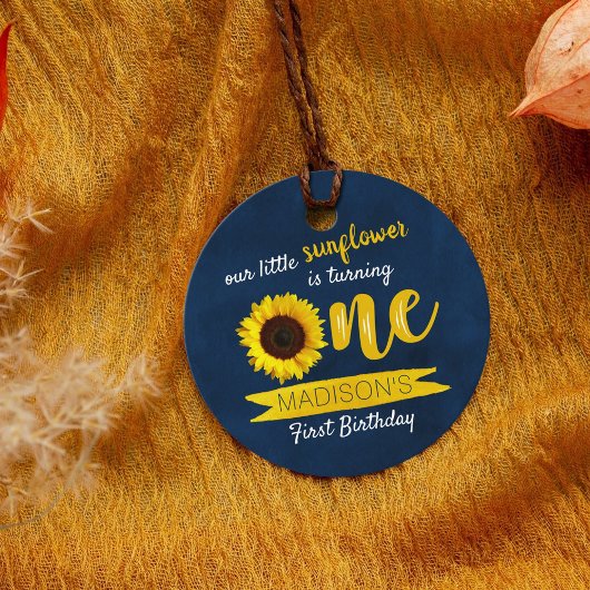 リトルヒマワリ1歳の誕生日メッセージカード フェイバータグ