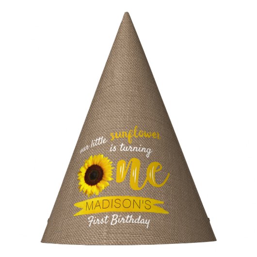 リトルヒマワリ1歳の誕生日 パーティーハット (正面)