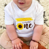 リトルヒマワリ1歳の誕生日 ベビーTシャツ