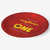 リトルヒマワリ1歳の誕生日 ペーパープレート (アングル)