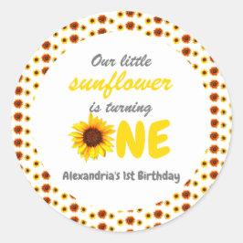 リトルヒマワリ1歳の誕生日 ラウンドシール