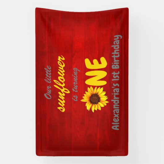 リトルヒマワリ1歳の誕生日 横断幕 (縦)