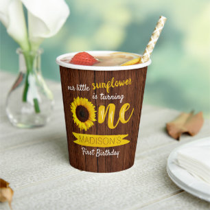 リトルヒマワリ1歳の誕生日 紙コップ