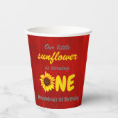 リトルヒマワリ1歳の誕生日 紙コップ (正面)