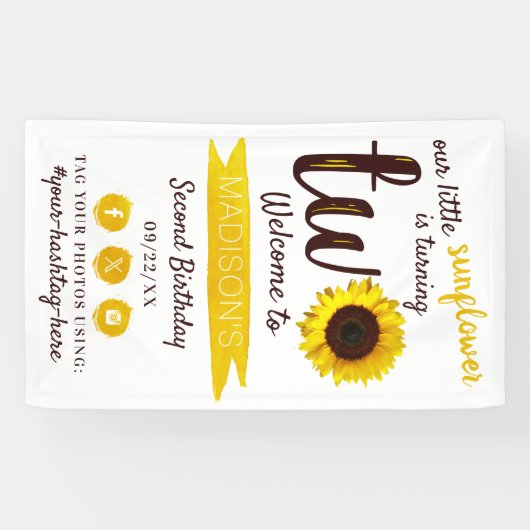 リトルヒマワリ2nd誕生日パーティーへようこそ 横断幕 (横)