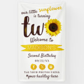 リトルヒマワリ2nd誕生日パーティーへようこそ 横断幕 (縦)