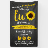 リトルヒマワリ2nd誕生日パーティーへようこそ 横断幕 (縦)