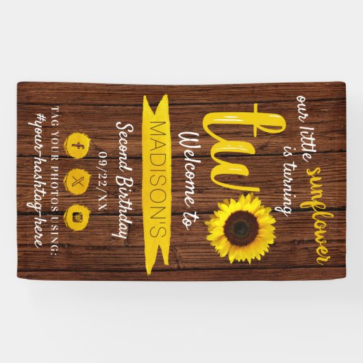 リトルヒマワリ2nd誕生日パーティーへようこそ 横断幕 (横)