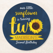 リトルヒマワリ2nd誕生日パーティー ラウンドペーパーコースター (正面)