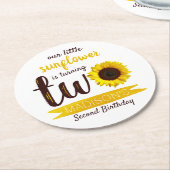 リトルヒマワリ2nd誕生日パーティー ラウンドペーパーコースター (アングル)