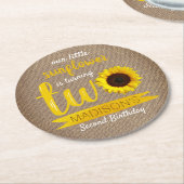 リトルヒマワリ2nd誕生日パーティー ラウンドペーパーコースター (アングル)
