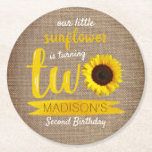 リトルヒマワリ2nd誕生日パーティー ラウンドペーパーコースター (正面)
