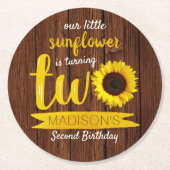 リトルヒマワリ2nd誕生日パーティー ラウンドペーパーコースター (正面)