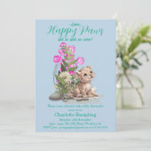 リトルヒョウ淡い色のオンアクアベビーシャワー招待状 招待状 (スタンド正面)