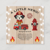 リトルヒーロー消防車パピー ベビーシャワー エンクロージャーカード (正面)