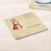 リトルビクトリアンカロラーカスタムクリスマス スクエアペーパーコースター (アングル)