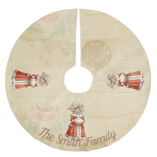 リトルビクトリアンカロラーカスタムクリスマス ブラッシュドポリエステルツリースカート (正面)