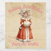 リトルビクトリアンカロラーカスタムクリスマス ワインラベル (シングルラベル)