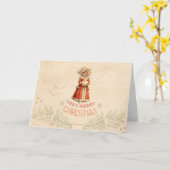 リトルビクトリアンカロラークリスマス カード (黄色い花)