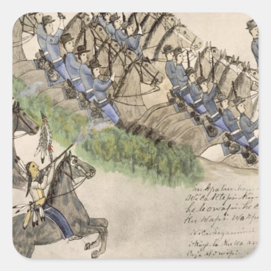 リトルビッグホーンの戦いのオープン（インク） スクエアシール (正面)