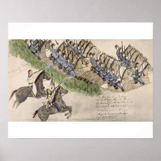 リトルビッグホーンの戦いのオープン(インク) ポスター (正面)