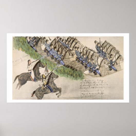 リトルビッグホーンの戦いのオープン(インク) ポスター (正面)