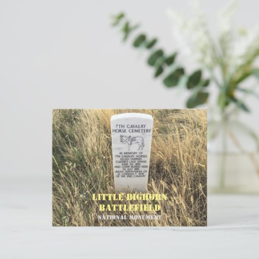リトルビッグホーンの騎兵馬墓標, モンタナ州 ポストカード (スタンド正面)