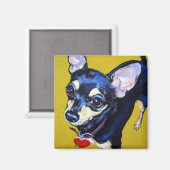 リトルビットティチワワ – ブラック&タンチワワ マグネット (正面/裏面)