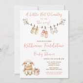 リトルビット オブ カントリー ウィンター ボーホー ベイビー ガール シャワー 招待状 (正面)