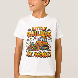 リトルビルダーアットワーク かわいいブルドーザーのTシャツ |  Tシャツ