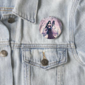 リトルビーストパープルフェアリー&ドラゴンファンタジーアート 缶バッジ (インサイチュ)