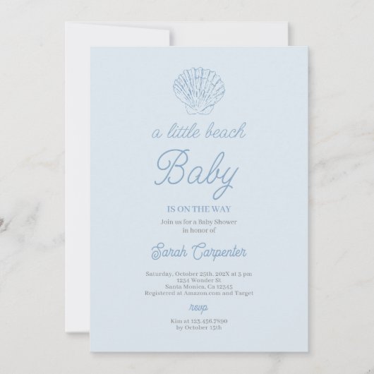 リトルビーチベビーシャワーボーイ 招待状 (正面)
