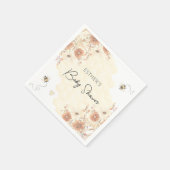 リトルビーハニーボホワイルドフラワーベビーシャワー スタンダードカクテルナプキン (角)