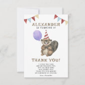 リトルビーバーの3歳の誕生日パーティー サンキューカード (正面)