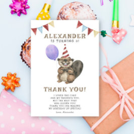 リトルビーバーの3歳の誕生日パーティー サンキューカード