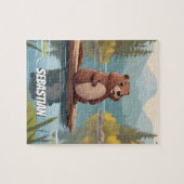 リトルビーバーオンレイクパーソナライズされたキッズ ジグソーパズル (横)