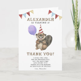 リトルビーバー3歳の誕生日パーティー サンキューカード